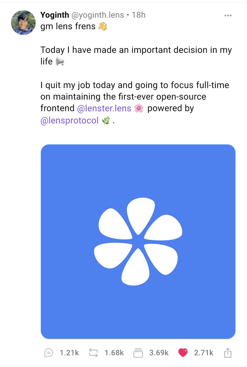 dabit3's tweet image. I love that on @LensProtocol someone can make over $7,000.00 directly through the protocol just by posting an update about their life and setting a price for people to collect 🌿🫡👑