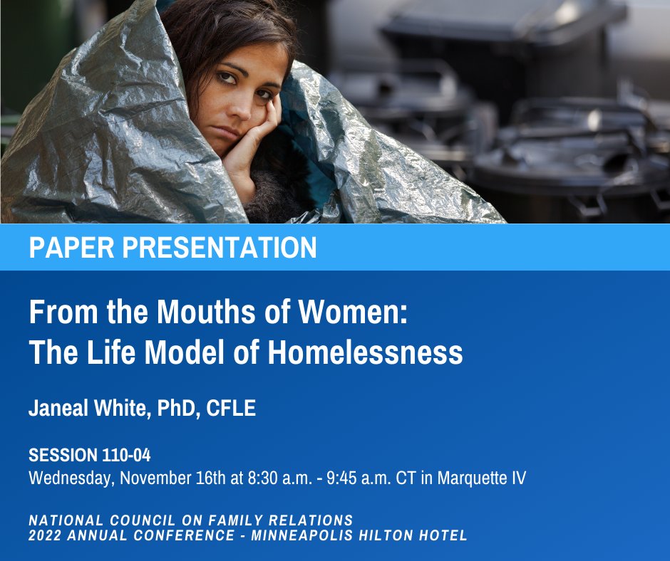 Excited to share my research on life events of women experiencing homelessness in Texas at #ncfr2022 Thanks <a href="/TXHomeNet/">Texas Homeless Network</a> for supporting my work. <a href="/ncfrSNP/">NCFR Students and New Professionals</a> @mcneese