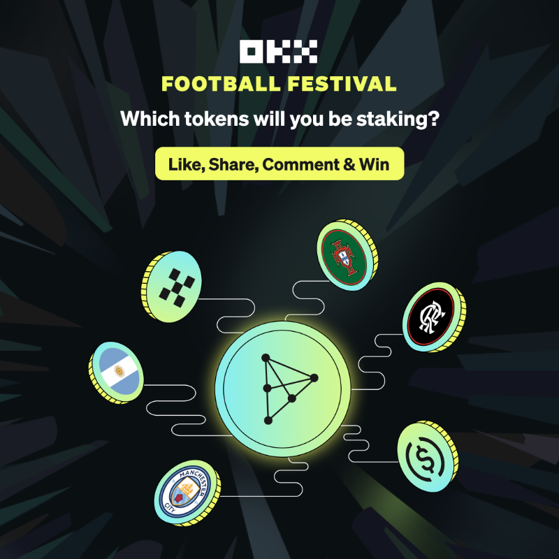 okx's tweet photo. 🟢 #OKX Football Festival Staking deals are LIVE 🟢

Which tokens will you be staking? From @Chiliz fan tokens to $OKB, comment below to share a prize pool of 3,000 $CHZ!

🤑 To enter:

⚽️ Follow + ♥ + RT
⚽️ Comment your answer &amp; @ 2 friends
⚽️ Fill ⤵️