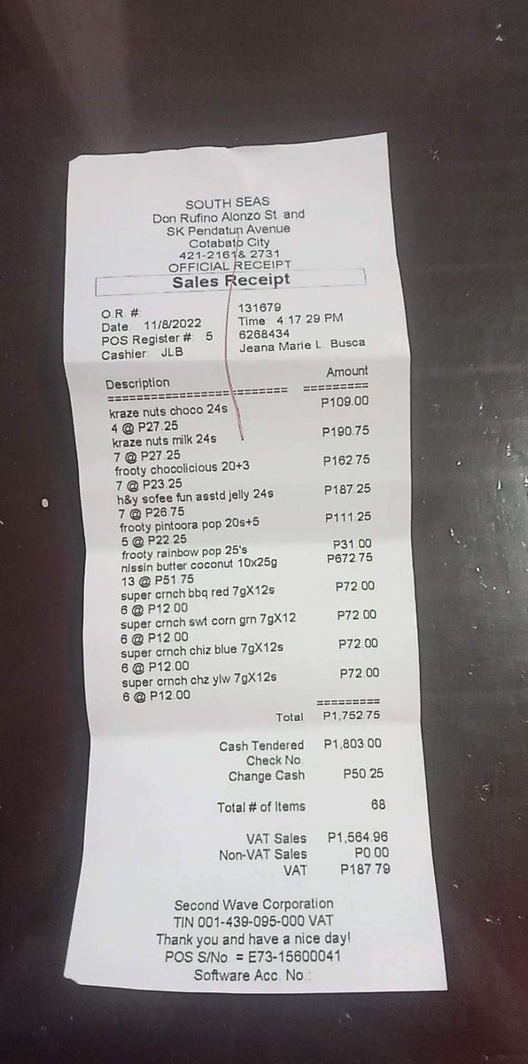 jslsprogram's tweet image. — #jslsprogramproofs

#PaengPH grocery receipts. Thank you so much, @ArtniDIWA ! 🤍

This will be a thread of updates regarding your donations. 😊