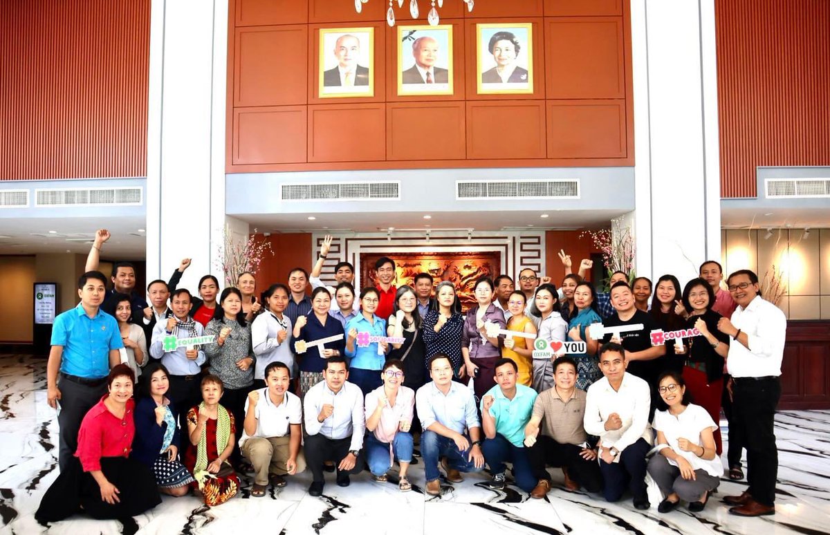 ccfccambodia's tweet photo. #Oxfam CLV teams encompassing #Cambodia, #Laos, #Vietnam &amp; regional partners are very pleased to discuss the DGD's 5-year program on improved #socialprotection &amp; #labourrights for women workers in #ASEAN’s #AgriFood sector &amp; have agreed on prioritized topics https://t.co/5DRQ6ghSNo