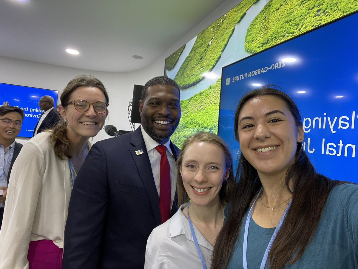 AdridEmilyCOP27's tweet photo. Heard from a few climate and EJ leaders at the first ever Blue Zone Climate Justice Pavillion at #COP27. @BullardCenter @DSCEJ @weact4ej @EPAMichaelRegan @algore https://t.co/f7c2vlOjkK