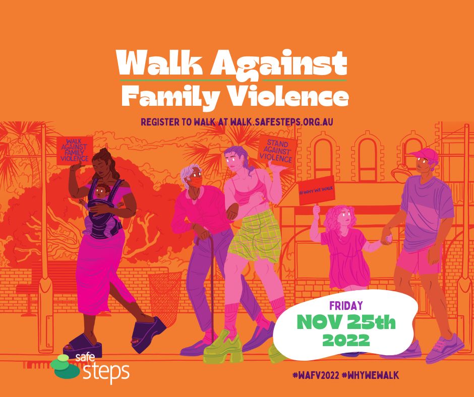 SAFVCentre's tweet photo. This November 25 join the Walk Against Family Violence an annual event held to mark the first day of the 16 Days of Activism against Gender-Based Violence. 
You can take part in a local WAFV held by Zonta Geelong starting at Cunningham Pier, Geelong at 5.00pm - 7.00pm #WAFV2022 https://t.co/IH34ODYLy6
