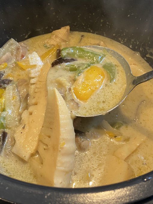 今日は初グリーンカレー作った 