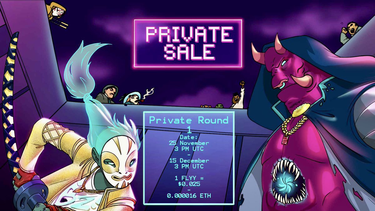 🚨 Announcement 🚨

📢 FlyGuyz Private Round Event #ICO

📆 25 November at 3 PM UTC

☑️ 1 $ FLYY = $0.025 / 0.000016 ETH

✅ OFFICIAL LINK: dashboard.flyguyz.io 
------------------------
#Flyguyz #PrivateRound #TokenLaunch