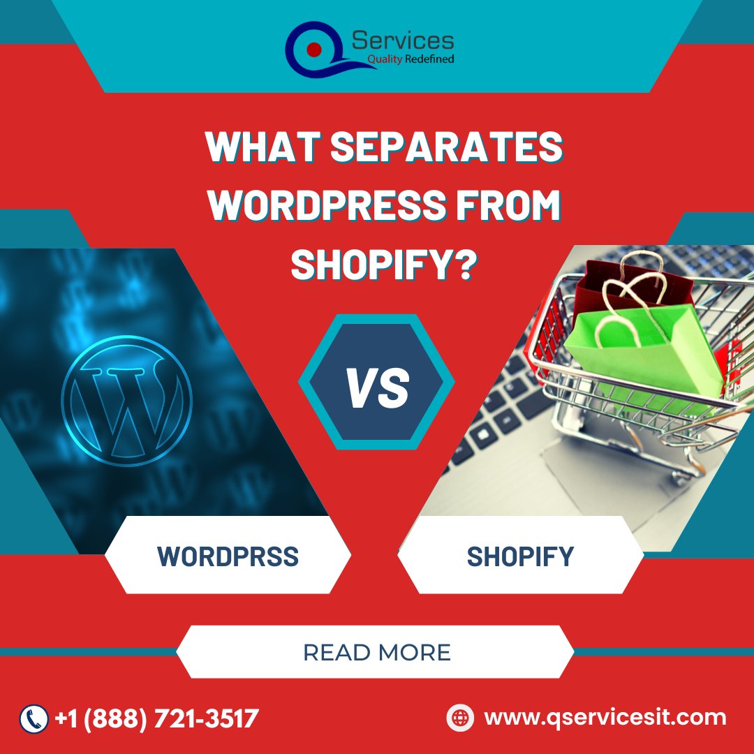 qservicesit's tweet photo. What separates WordPress from Shopify?
With the aid of the specialized #eCommerce platform #Shopify, you can create your own online store. #WordPress, in contrast, is an open-source platform.
π Read more: https://t.co/CT6vauxkZh
#qservices #wordpressvsshopify https://t.co/bX50lbKwZ8