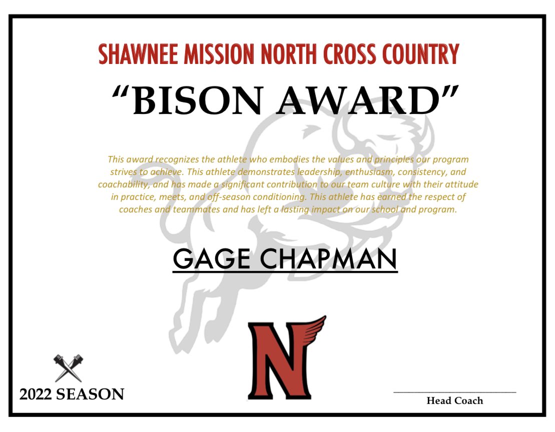 SMNXC Banquet Awards:
Congrats to our upperclass “Bison Award” winners! 
- Olivia Burchstead
- Gage Chapman