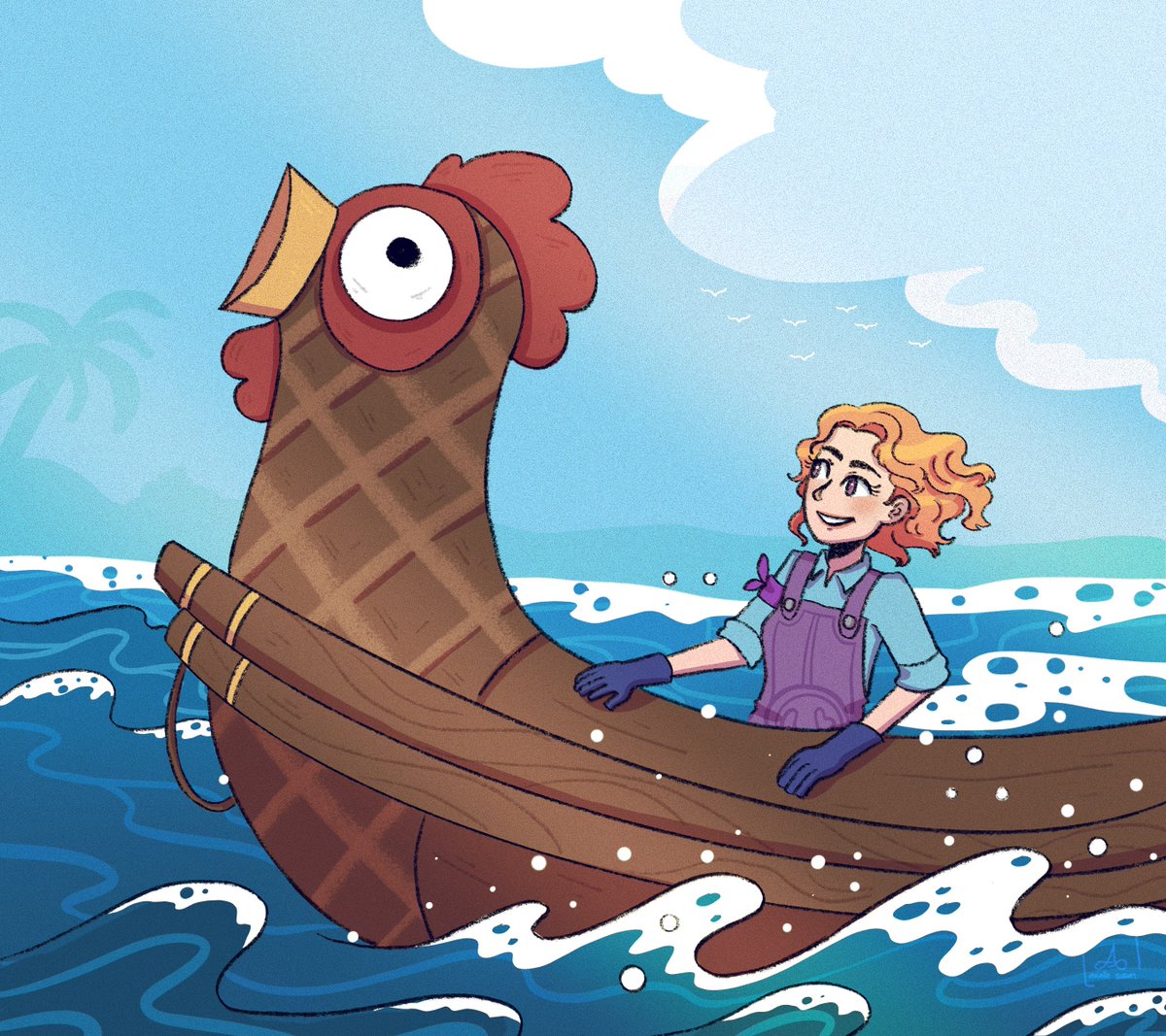 stairwaygames's tweet photo. Hi Farmers, @coralislandgame it's time for
 #FridayFanart! This time we have:

@axielle_suson with Farmer on the Chicken Boat
@Inktoxicate just arrived at Coral Island
@BestyGallery protecting #Scott
@ScribsAU talking to #Rafael

More #CoralIslandFridayFanart soon! 🇮🇩 https://t.co/K9VM4Yb0N6