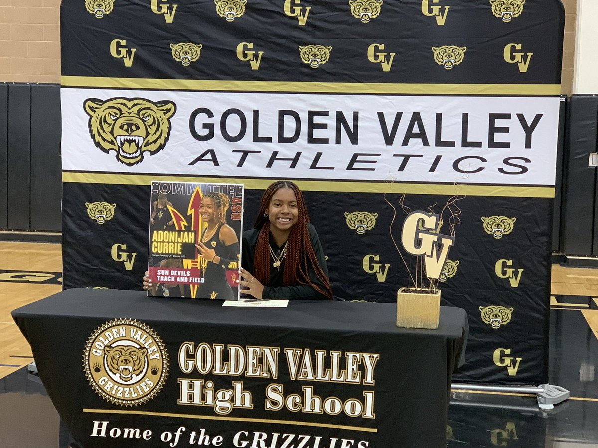 rungvgrizz's tweet image. Congratulations to @rungvgrizz track star @AdonijahCurrie for electing to continue her academic and athletic career as a member of the @SunDevilTFXC team! 
#forksup 
#itsgoodtobeagrizzly