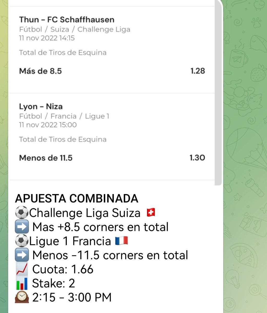 DarwinAlbeiroS's tweet photo. Apuesta para el día de mañana 11-11-2022
https://t.co/9mcfdyObfP

#apuestasdeportivas #apuestasgratis #apuestasfutbol #challengeliga #pronosticos #pronosticosdeportivos #apuestasdiarias #Francia #Suiza #Dinero #MONEY #Ligue1 #apuestaganadora https://t.co/ciCvq60gWI