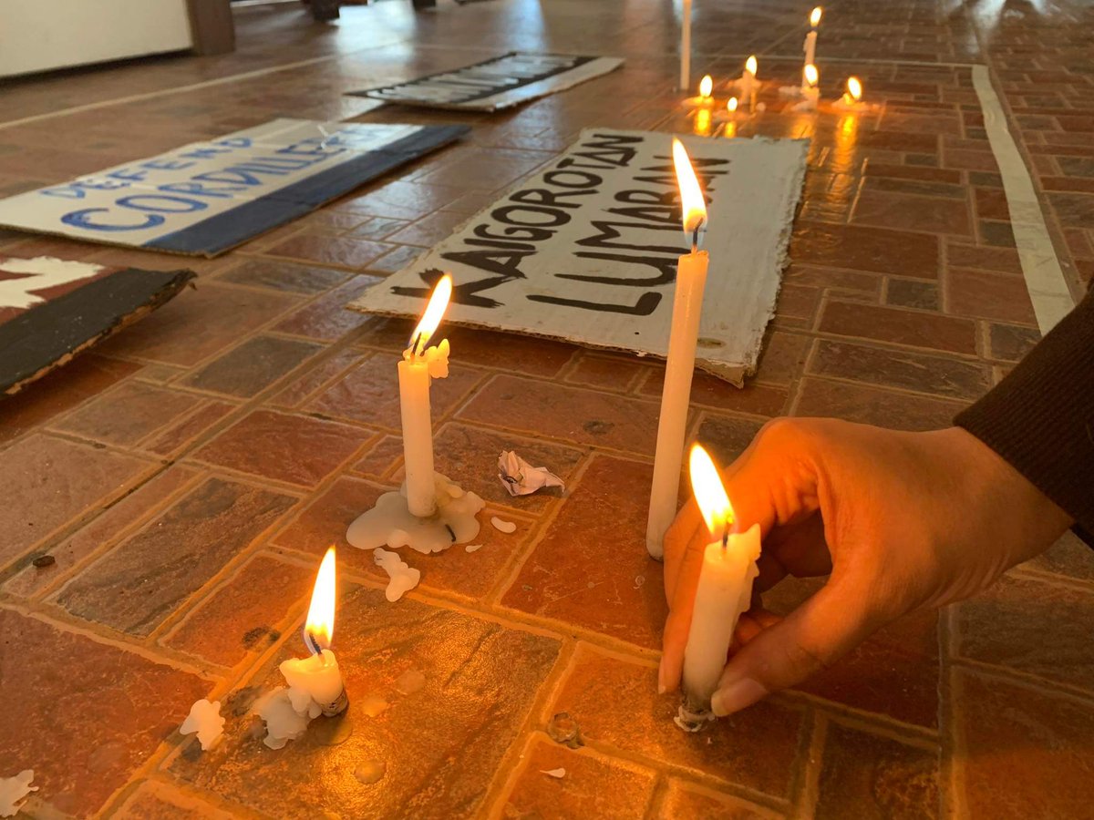 upboutcrop's tweet photo. NOW HAPPENING: The UPB University Student Council and Paggawisan Taku Am-in (PAGTA) hold a candle lighting ceremony at the Alumni Center Building Lobby today, November 11, in commemoration of the National Indigenous People (IP) Heroes Day.

#DefendCordilleraPH
#LetOurRiversFlow https://t.co/e5G6vahi8q