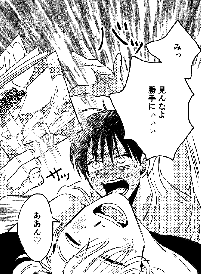 これは頑張って描いたけどほとんど縮小変形されてよくわからなかった美春くんの買った同人誌の表紙 