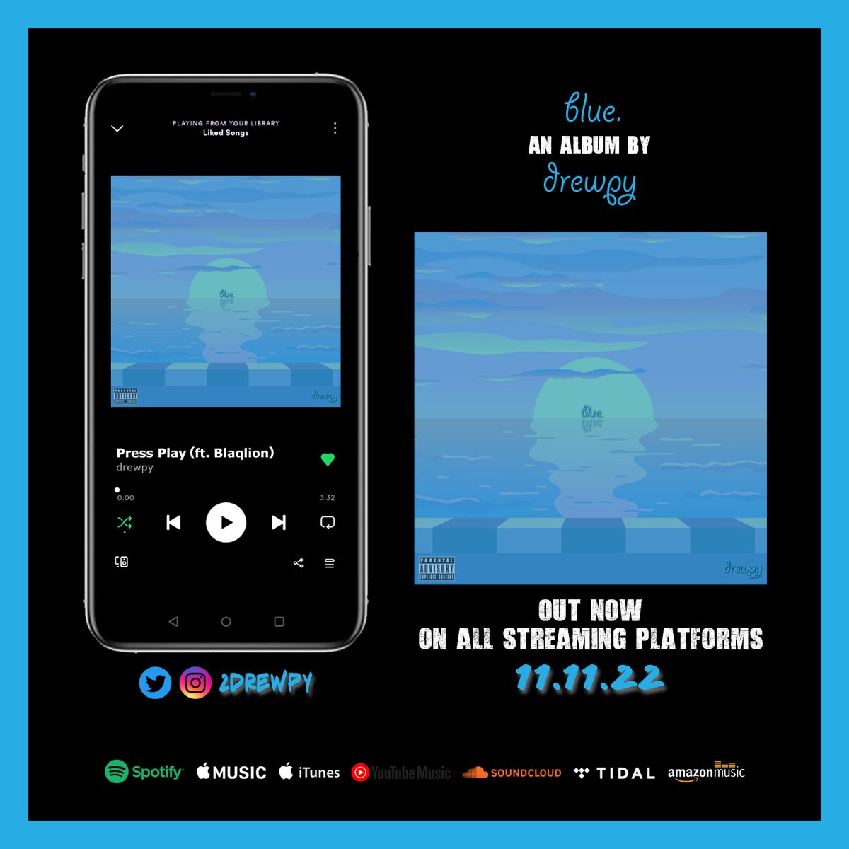 2drewpy's tweet photo. #blue by #drewpy OUT NOW on all streaming platforms! https://t.co/R0ACOTfZk0