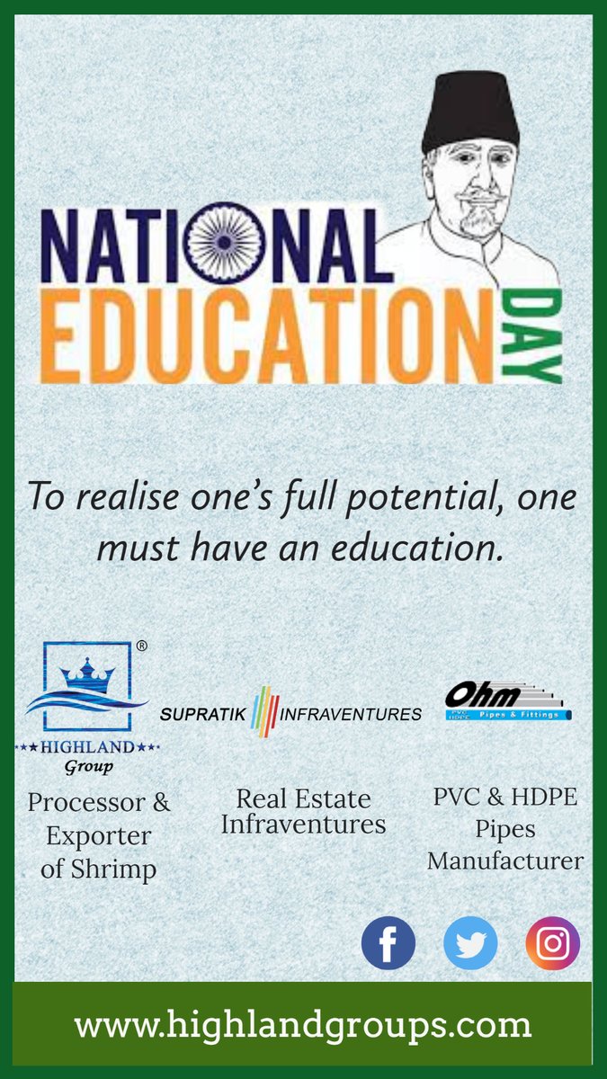 AgroHighland's tweet photo. National Education Day 2022: To realise one's full potential, one must have an education. To emphasis more on this, the National Education Day.

#education #technicaleducation #highereducation

https://t.co/Y1z67RU0Jx https://t.co/y3NYK7Vsfp