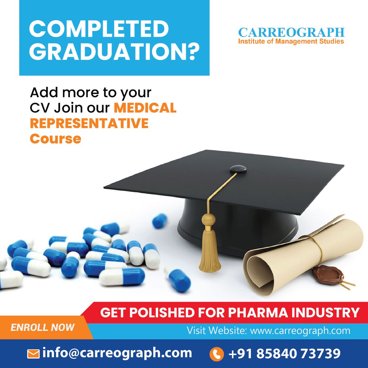 carreograph's tweet photo. Completed Graduation in Pharma? Add more to your CV
Call - +918584073739
info@carreograph.com
#pharma #pharmacy #medicine #healthcare #health #medical #pharmacology #pharmaceuticals #pharmaceutical #science #pharmacists #medicalaffairs #clinicaltrials #medicalrepresentative https://t.co/W0PHRpMj3Q