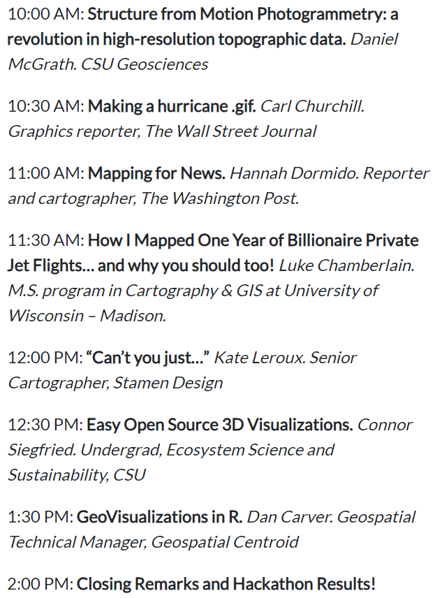 Centroid_CSU's tweet photo. The speaker lineup for our NOCO GIS Days event with @frccedu and @UNC_Colorado is ready, and it looks fantastic!
https://t.co/XzHx9J831Q

Join us in person or online on Tues Nov 15th, 10am-2pm
Details in the link.
#gisday @gisday @ColoradoStateU @CSUMorganLib https://t.co/bqTKer2BiE