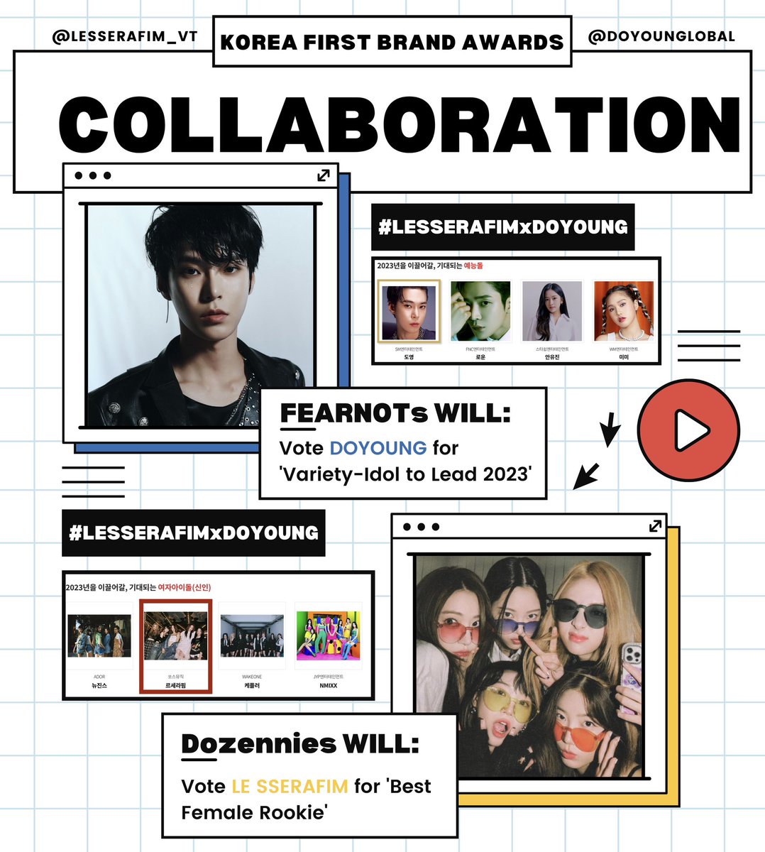 LESSERAFIM_VT's tweet photo. [🚧] KFBA CHECKPOINT

3 DAYS LEFT❗️ Drop voting proofs below for the KFBA collab! Please DM us if you dont know the 💡

🎯 10 REPLIES

🏷️ Use tags #LESSERAFIMxYENA #LESSERAFIMxYURI #LESSERAFIMxSEULGI #LESSERAFIMxDOYOUNG
🔗 https://t.co/hnFiBA1GKN https://t.co/4NP5ZWNePS