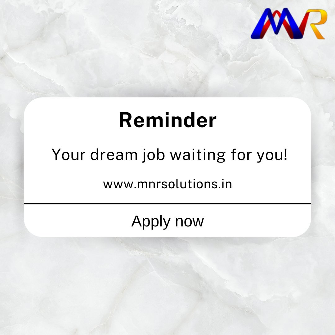 Last #reminder!

@mnrsolutions4 
#jobs #jobsearch #hiring #recruitment #career #jobseekers #jobopportunity #jobopening #itjobs #job #urgenthiring #immediatejoiners #hiring #urgentopening #immediatejoiner #reminderoftheday