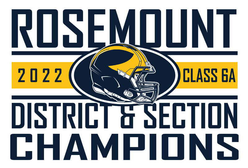 We are selling District/Section Championship Shirts to wear to US Bank! They are available online until 6pm on Friday. Orders purchased online will be available for pickup at Rosemount High School after school on Tuesday and Wednesday of next week. 
rosemountfootball.sportngin.com/.../form/92280…