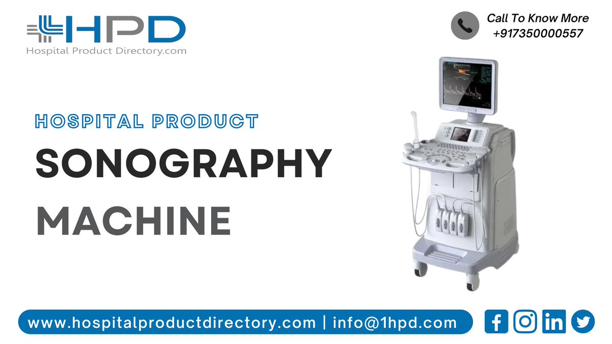hosproducthub's tweet photo. A Sonography Machine makes images
so that organs inside the body can be examined.
The machine sends out high-frequency sound waves,
which reflect off body structures.
Read the blog: https://t.co/j1DkzyEDaf
#usgmachine
#SonographyMachine
#hospitalproductdirectory https://t.co/MPhw9xunq8
