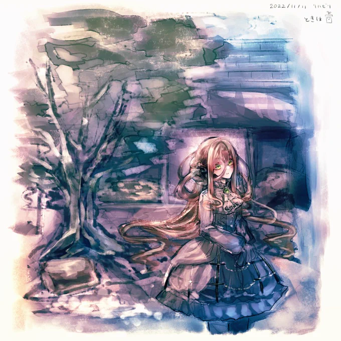 症状も落ち着いてきたので絵のリハビリがてらいろんなブラシ試し…… 