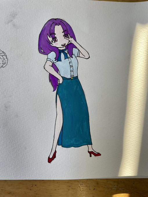 11月10日絵の具練習色合いのせいでサロメ嬢っぽくなった 