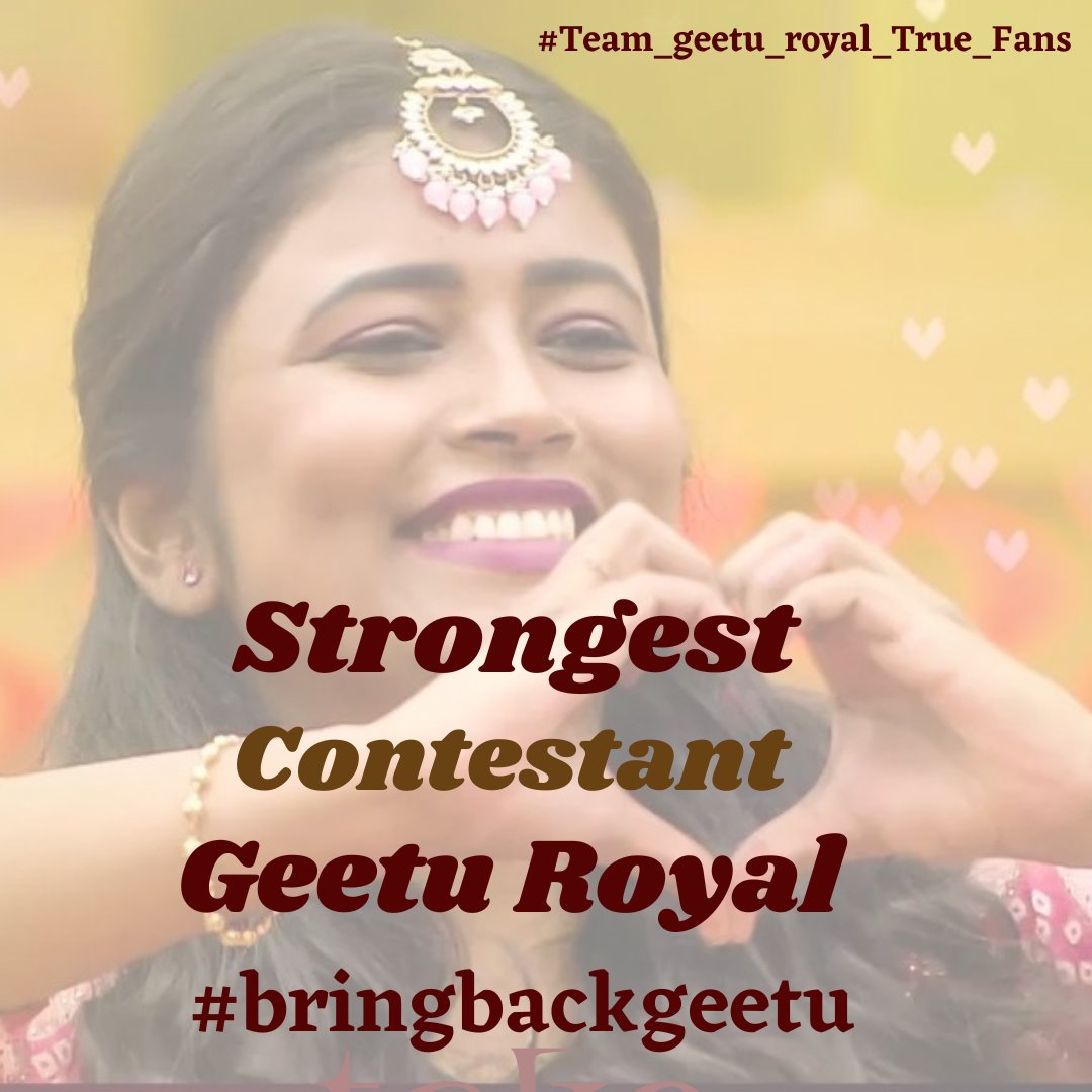 geeturoyalarmy's tweet photo. Bring back geethu without geethu there is no bigboss season 6 πππ re_entry geethu β€οΈβ€οΈπ«Άπ«Ά
#bringbackgeethu #BiggBossTelugu6 #unfairelimination #RETWEEET #starmaa #geethuroyal #wewantgeethuback
@GeetuRoyal @TrendsGeetu @__Achiever___ @anonymouss7795 @Gayathr53209851 @StarMaa https://t.co/7AOd1YnoY3