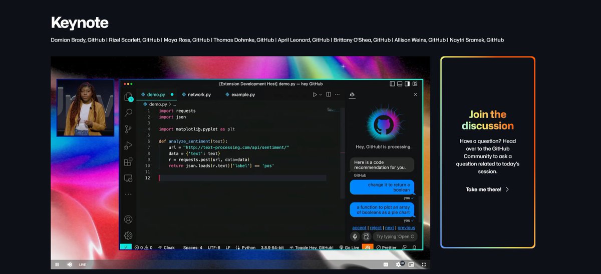 itshamzaa__'s tweet image. From now on, it's not "Hey Siri..." nor "Hey Google..." it's "Hey GitHub...". 😅
I'm talking about the new GitHub Co-pilot with voice recognition which can do 90% of your job 
#githubuniverse2022