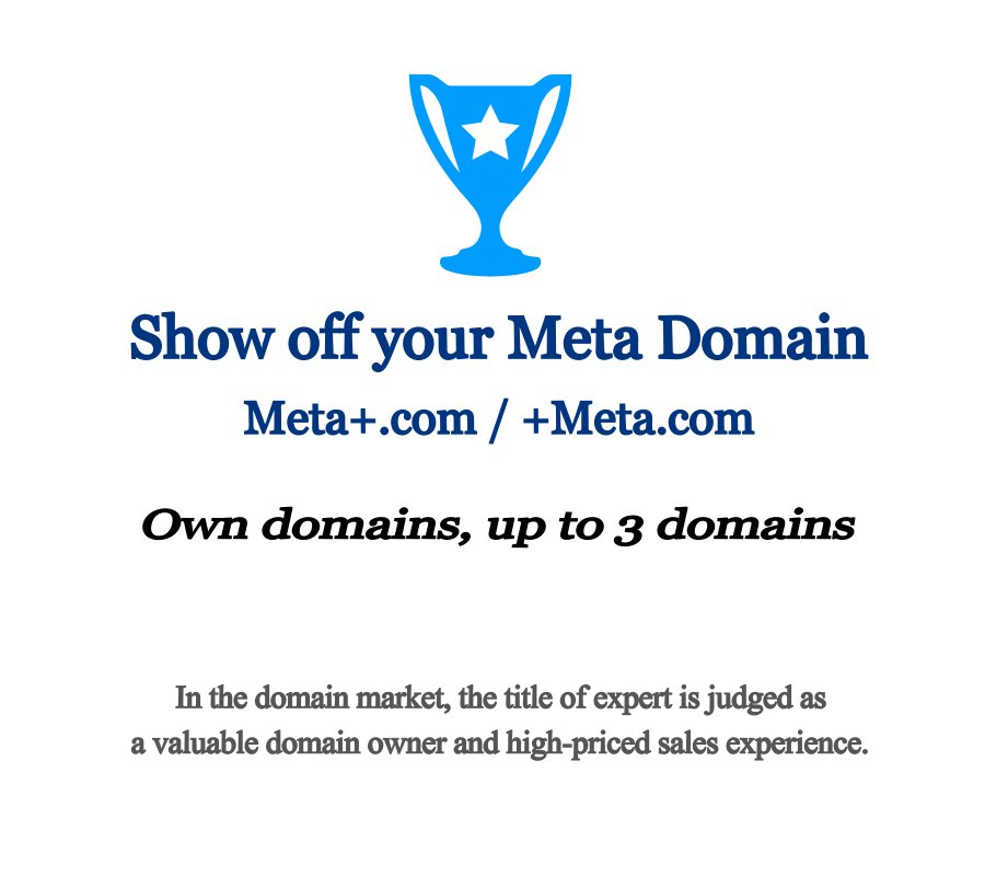 Show off three of the best domains you own.
1⃣ Domain: Meta+.com / +Meta.com (.com only)
2⃣ Only domains you own (not broker domains)
3⃣ up to 3 each