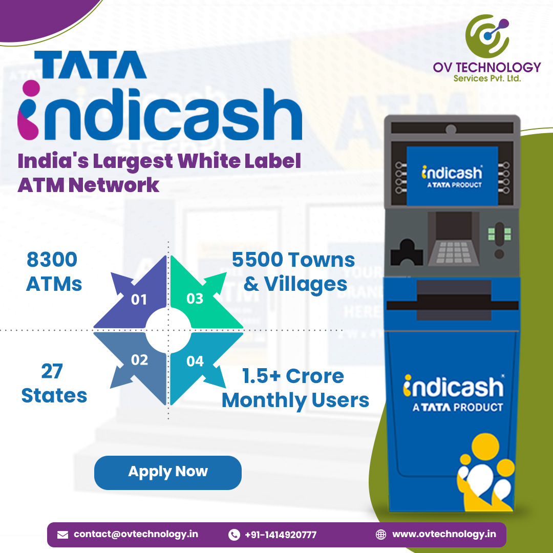 ov_technology's tweet photo. India's largest white label ATM network - Tata Indicash
1. 8300 ATMs
2. 5500 Towns & Villages
3. 27 States
4. 1.5+ Crore Monthly Users
Apply Now- https://t.co/s2N3EmmL0l
#tataindicash #indicashatm #indicashatmfranchise #tataatm #ovtechnology #WLA #whitelabelatms https://t.co/T7vhdmZ6ay