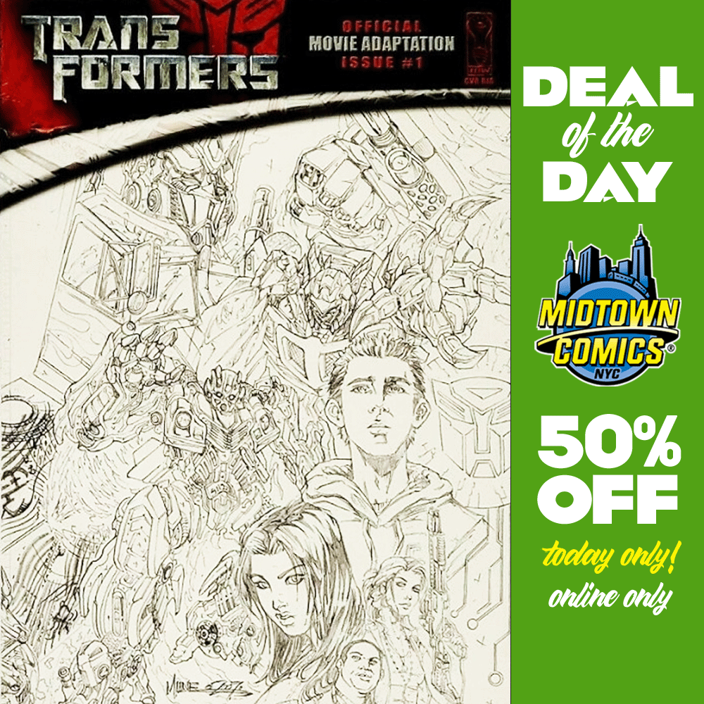 🔥#DealoftheDay🔥 50% off ON TODAY’S HIGH END #VARIANT PICK!
Every day something new! 
👉midtowncomics.com/deal-of-the-day
 
👉#Transformers Movie Adaptation #1 Cover B Incentive #AlexMilne #SketchCover
 
#MCDOTD #comicbook #ComicCollection #comicbookart #ComicCoverArt #topVariantCover