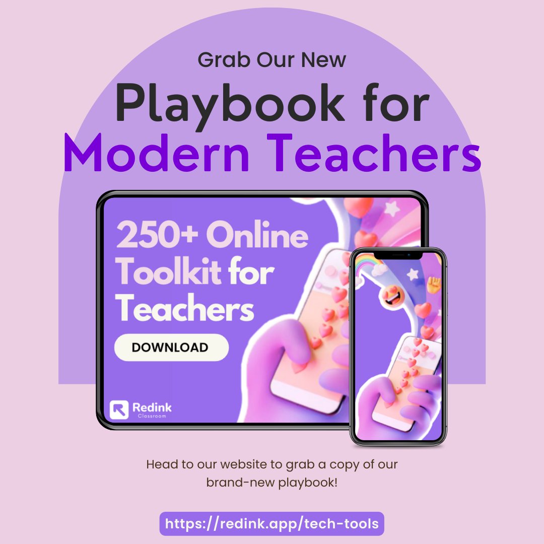 Hey Teachers! 
No more worries about finding teaching resources online because Redink Classroom has now released a FREE Online Toolkit for teachers with 250+ apps and resources that you can use anytime
