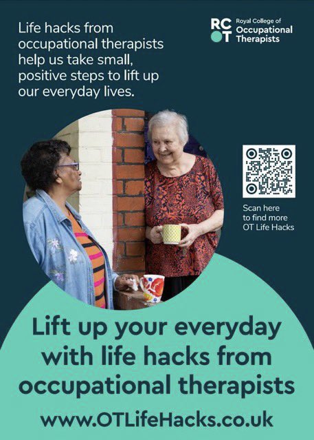 RosLeslieRWT's tweet photo. Day 5 of #OTWeek22 and it’s a good opportunity to celebrate how #OTs  work with people to improve their everyday. #OTLifeHacks are small, simple ways that people can make changes in their life which will benefit them @RWT_NHS @RWT_AHPs https://t.co/smHKywi3XF