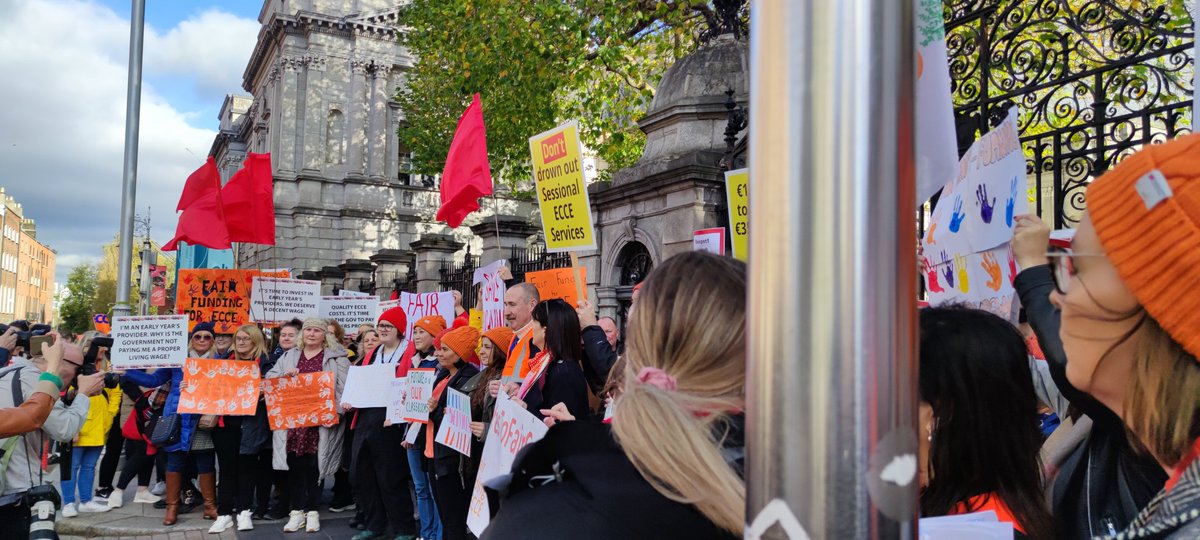 Paul Murphy 🏳️⚧️ (@paulmurphy_td) on Twitter photo Big crowd of Early Childcare Providers outside the Dail protesting for fair core funding. Big crowd of Early Childcare Providers outside the Dail protesting for fair core funding.