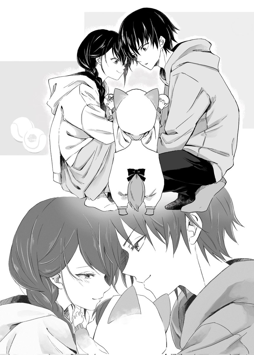 tuna993's tweet photo. 以前の合同誌に載せてもらったイラストです！(未来リョ桜夫婦＋子)
特殊設定本だったので好き勝手描かせてもらいました～ 
素敵な作品のなか入れてもらえて最高でした！ありがとうございます https://t.co/gSTn3FqmcL