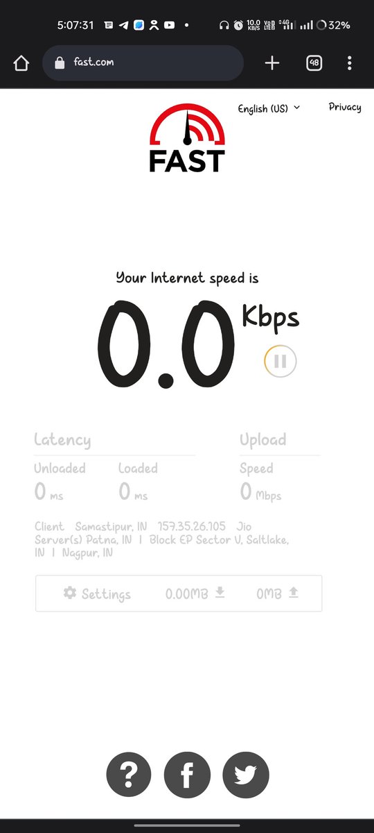RajputNikuSingh's tweet image. This is speed of jio in my area.
Inse 4G to Sudhar nahi raha aur lage hai 5G me. 0kbps speed ka kya kare ham.
@JioCare @reliancejio 
#JioSlowInternet