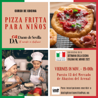 cepq's tweet photo. EVENTO SEVILLA: 18 Nov_TALLER DE PIZZA FRITA
Con motivo de la VII Settimana della Cucina Italiana nell Mondo, Dante Sevilla, en colaboración con la Cocinera Tremenda, llevará a cabo un taller para niños sobre la mítica pizza frita italiana. @DAlighieriSev @mercadodearenal https://t.co/bsfuWdj2p7