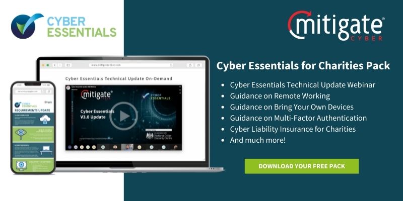 Until 18th November, UK registered #charities can benefit from a discount on #CyberEssentials certification.

Want to know more on the government-backed scheme? Download our free resource pack and discover how Cyber Essentials can benefit your organisation mitigatecyber.com/cyber-essentia…