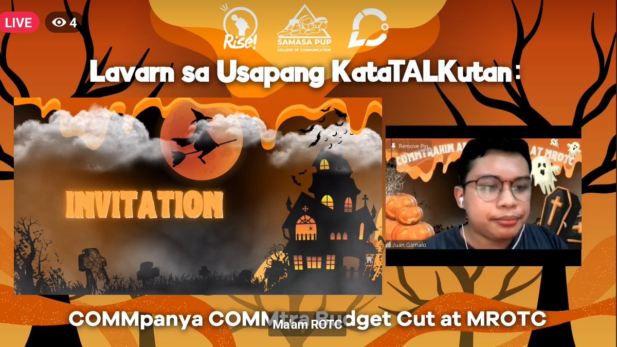 KC_dakom's tweet photo. HAPPENING NOW | Nanawagan ang Rise for Education College of Communication (COC) sa mga organisasyon at bawat mag-aaral ng COC na patuloy silang samahang lumaban kontra Budget Cut at Mandatory ROTC. 

Panoorin:
https://t.co/hJtm629MZs

@pupcocdakom https://t.co/CzaMud6Xyv