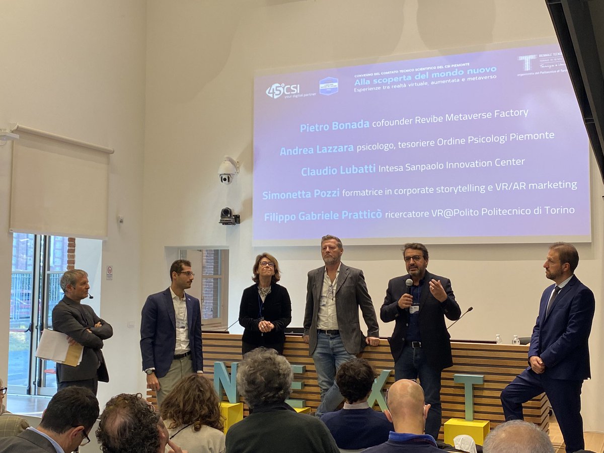 csipiemonte's tweet photo. Una tavola rotonda ricca di esperienze, casi è modelli di business al nostro convegno #cts2022 #BiennaleTech #nuovocsi #yourdigitalpartner #metaverso https://t.co/JcWqhDgQSj