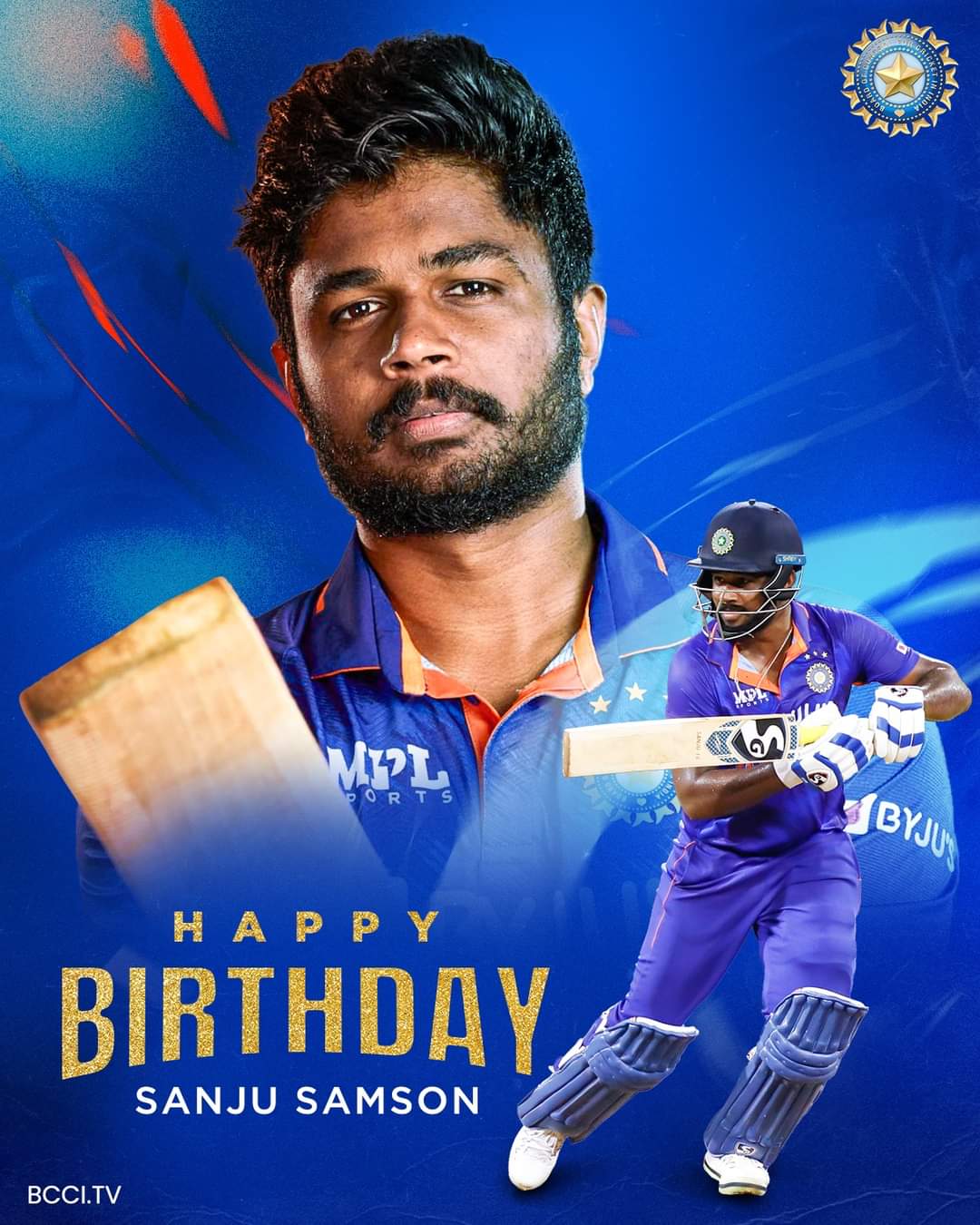Here\s wishing Sanju Samson a very happy birthday.   