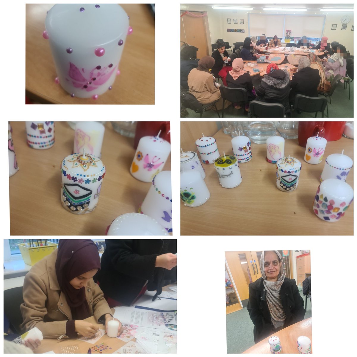 CHAI_Project's tweet photo. Fantastic turnout again @FreeholdC CHAI. Mum's decorating candles & tealight holders. Activities on a budget to do at home with their children & learning creative ways to set up a business #development #Empowerment #skills #reducingisolation #ImprovingLanguage #confidence https://t.co/rn8TOldNky