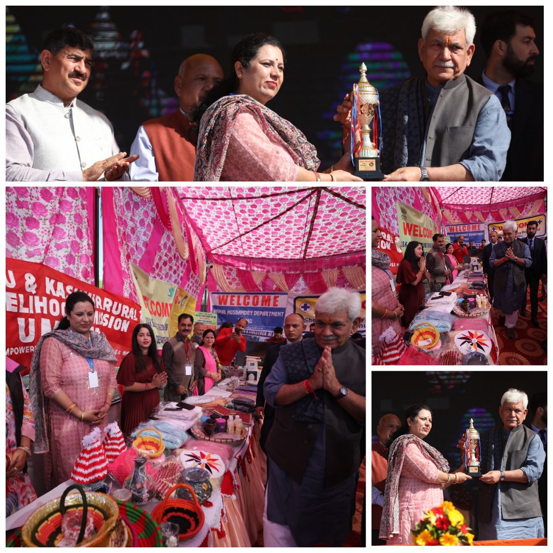 bpmmarh's tweet photo. Giving a boost to the spirit of the would be entrepreneurs of block Marh, stall of SHG women of JKRLM of the block was awarded third prize among the stalls put up by the Govt offices by honorable LG Sir.@MDJKSRLM @indukanwal https://t.co/HiMgdLhNG6