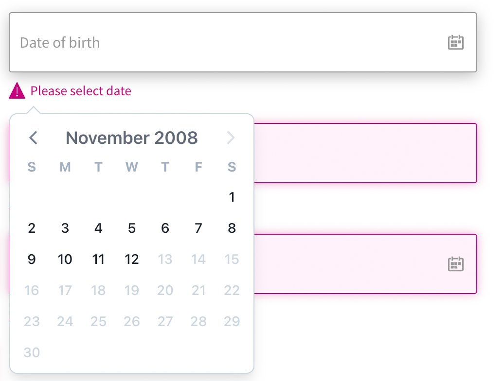 Input calendar. Input calendar