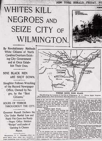 In a predominantly Black community 124 years and 1 day ago, on November 10, 1898, the #WilmingtonMassacre occurred in #NorthCarolina.

#whitesupremacists murdered Black Americans and deposed the elected #ReconstructionEra government in a coup d’etat.
zinnedproject.org/news/tdih/wilm…