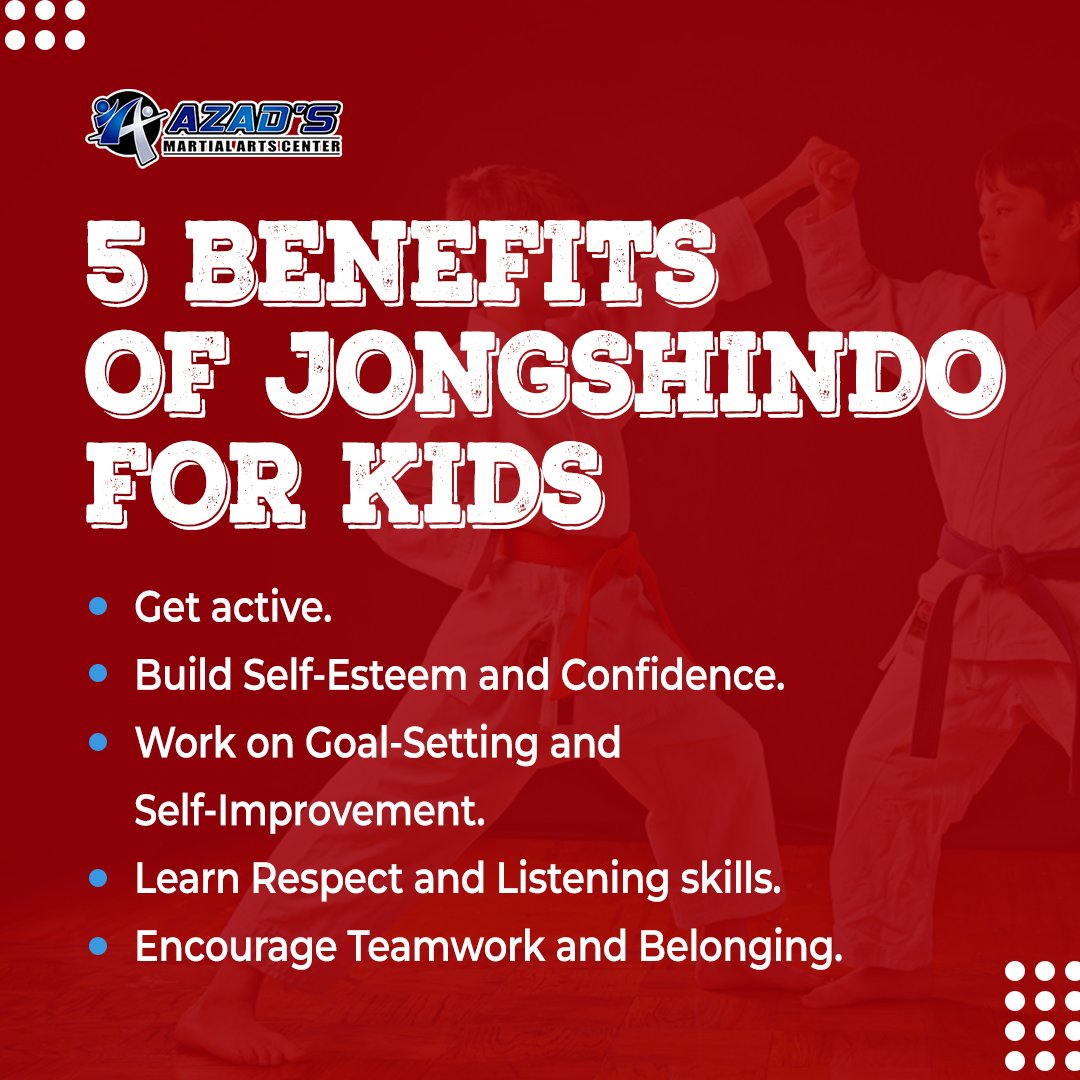GrandmasterAzad's tweet photo. Here are 5 BENEFITS of Jongshindo for kids? 😎

👉 Get active.
👉 Build Self-Esteem and Confidence.
👉 Work on Goal-Setting and Self-Improvement.
👉 Learn Respect and Listening skills.
👉 Encourage Teamwork and Belonging.

#grandmasterazad #kidsmartialarts #kidsmartialartsclass https://t.co/PqJezhoTeO