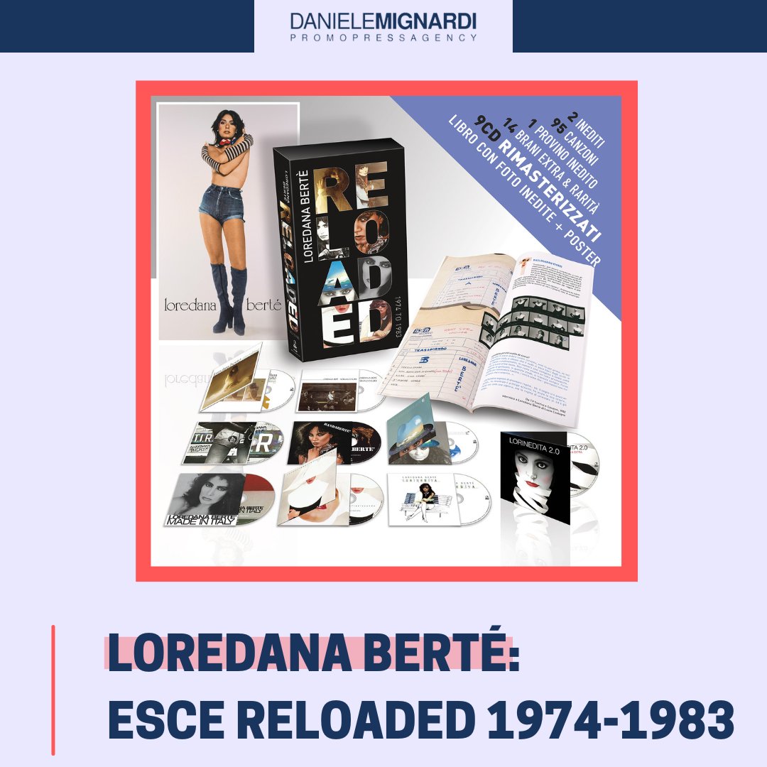 Esce oggi RELOADED di <a href="/LoredanaBerte/">Loredana Bertè</a>, prezioso box-set che ripercorre l’inizio della straordinaria carriera: i suoi primi 8 album, 95 canzoni rimasterizzate, inediti, libretto con foto inedite, manoscritti originali, interviste dell’epoca e un poster del 1974.
<a href="/NarIntRecords/">Nar International</a>