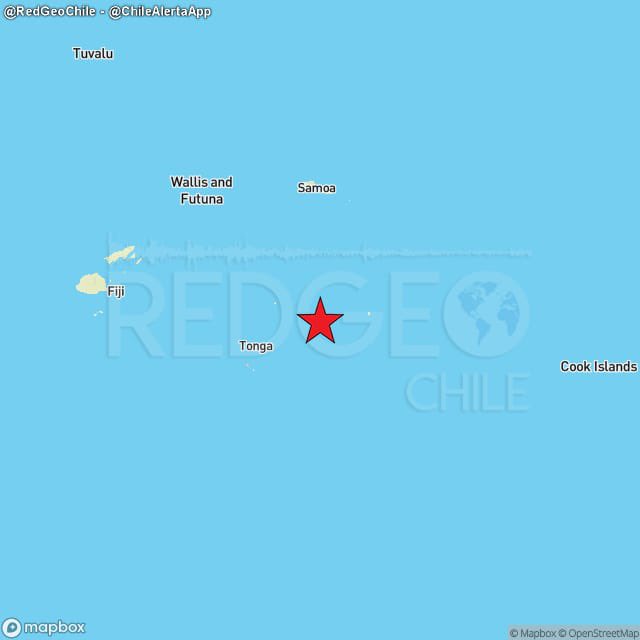 RedGeoChile's tweet photo. INTERNACIONAL ⚠️ | Sismo de magnitud 7.5 (Mww) ocurrió a las 07:48:42 de hoy, viernes 11 de noviembre del 2022, en el sur de las islas Fiyi a 381 kilómetros al noreste de #Nuku‘alofa, Tongatapu, Tonga 🇹🇴 y con una profundidad de 10.0 kilómetros (Fuente: #USGS). Se evalúa tsunami. https://t.co/JNpId4twlH