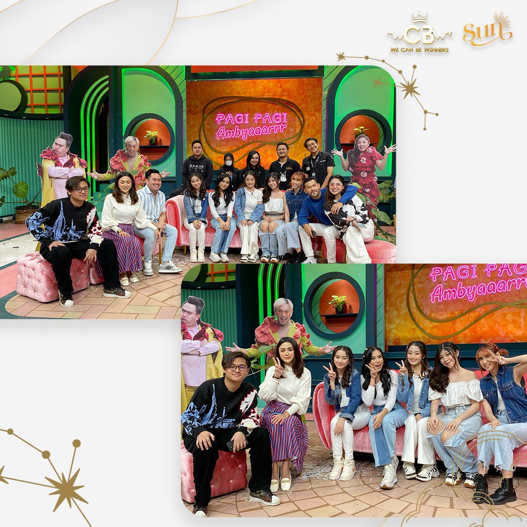 officialsun_id's tweet photo. Terima kasih @pagipagiambyar
•
Bestie, siapa tadi yang nonton SUN di Pagi-Pagi Ambyar? Coba mana suaranyaaaa? 
•
#WeCanBeWinnersSun #JadiDirimu #SUN #DebutSingleShine #pagipagiambyartranstv https://t.co/XAQ3B4wEVo