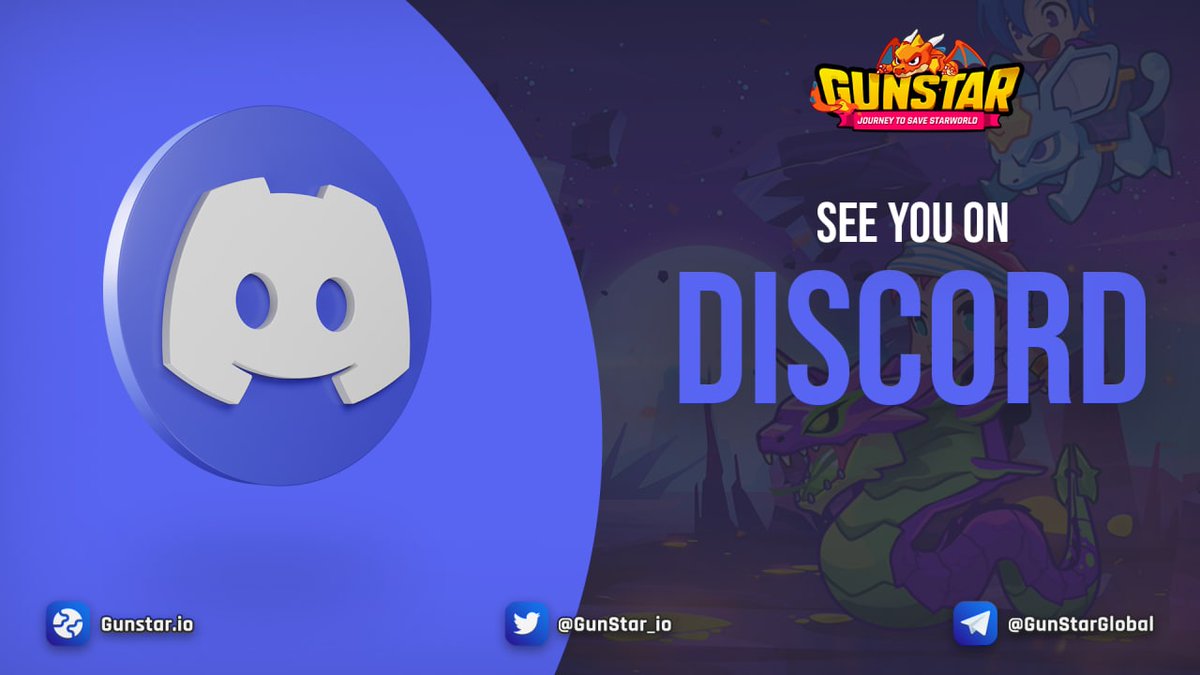 IT'S TIME TO MOVE!

👏 See you here: discord.gg/cE2RD43Snn

🔏 Telegram Groups are closed now!
👌 Telegram Channels are working as normal!

#Gunstar #Metaverse #JourneyToSaveStarWorld #RaidBoss #esportsfi $GSTS $GSC #PlayAndEarn #FreeToPlay  #BuildonBNBChain #BNBChain